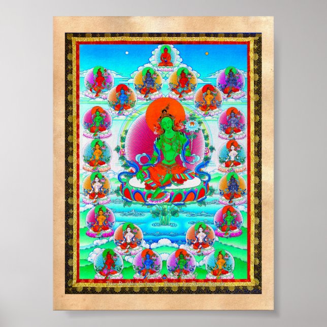 Cooler Thangka-Thangka-Tätowierung Poster (Vorne)
