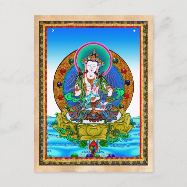 Cooler Tibetan-Thangka Vajrasattva-Tattoo Postkarte (Vorderseite)