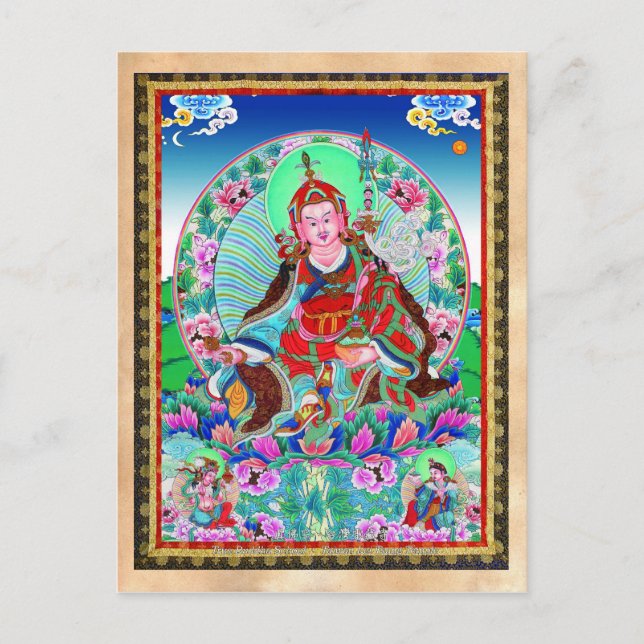 Cooler Tibetanthangka Padmasambhava Postkarte (Vorderseite)