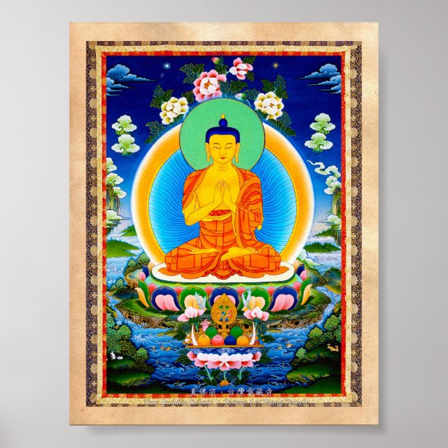 Cooler tibetischer Thangka Prabhutaratna Buddha Poster (Vorne)