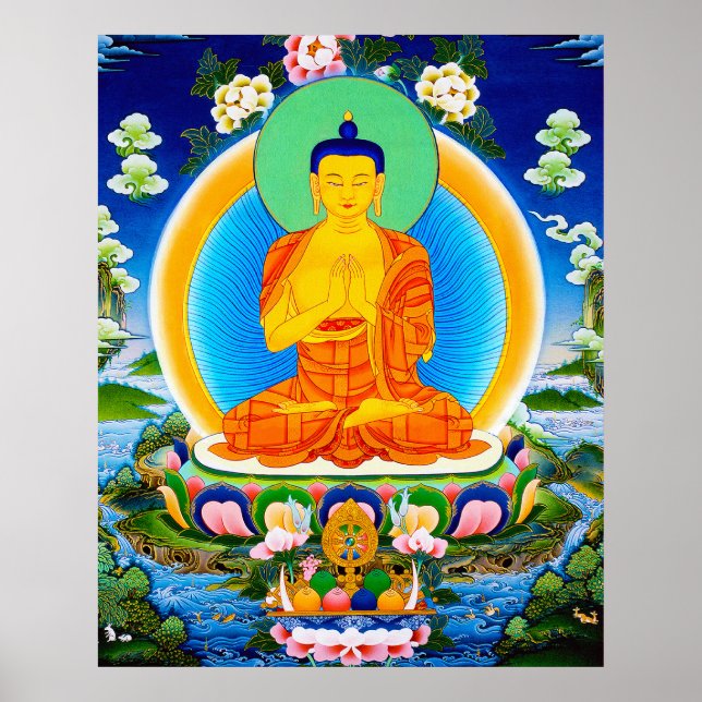 Cooler tibetischer Thangka Prabhutaratna Buddha Poster (Vorne)