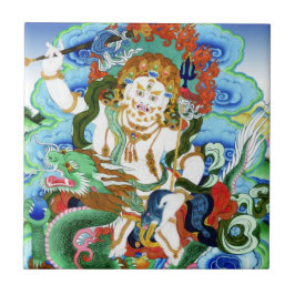 Cooler tibetischer Thangka Weißer Jambhala Fliese