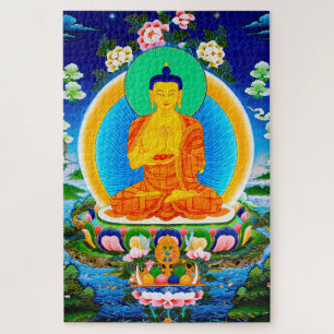 Cooler Tibetthangka Prabhutaratna Buddha