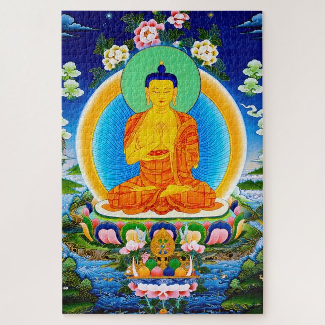 Cooler Tibetthangka Prabhutaratna Buddha (Vertikal)