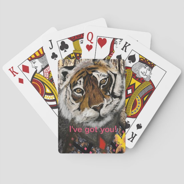 Cooler Tiger, bearbeitbarer Text Spielkarten (Rückseite)