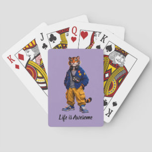 Cooler Tiger in Streetwear-Kunst - Urbaner Stil Ti Spielkarten