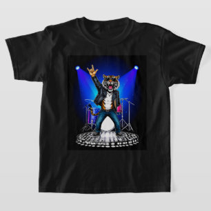 Cooler Tiger Rock Tänzer   Lustiges Tier Musik Ges T-Shirt