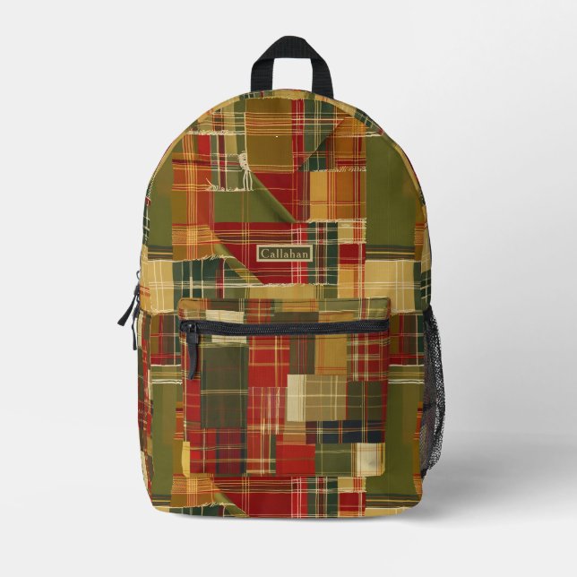 Cooler TorfHerbst Kariert Bedruckter Rucksack (Vorderseite)