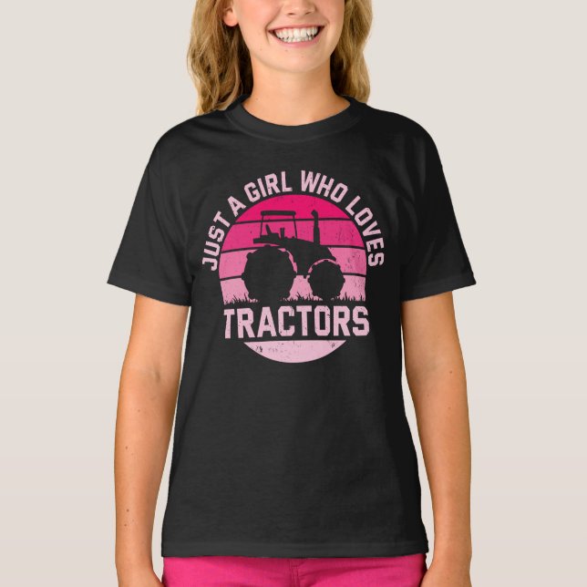 Cooler Traktor Lover Nur ein Mädchen, das Traktore T-Shirt (Vorderseite)