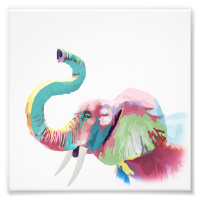 Cooler, trendiger, farbenfroher Elefant