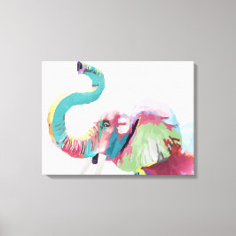 Cooler, trendiger, farbenfroher Elefant Leinwanddruck