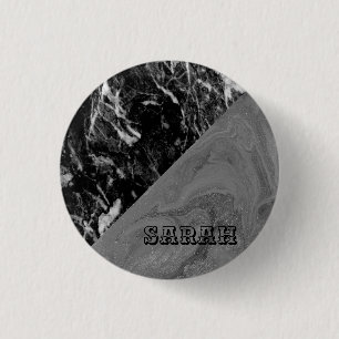 Cooler trendiger schwarzer Marmor Button