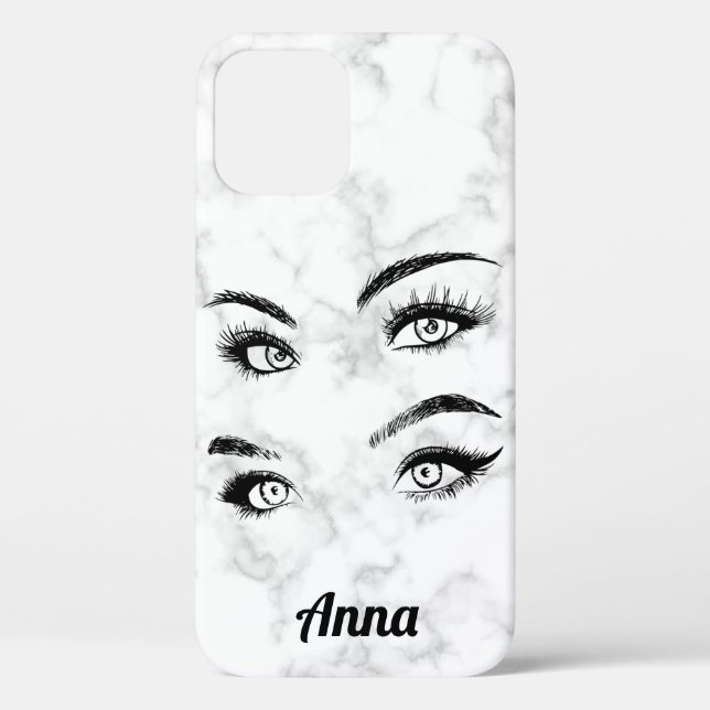 Cooler, trendiger weißer Marmor, Augen Case-Mate iPhone Hülle (Rückseite)
