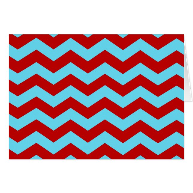 Cooler Trendy aquamariner Türkis-rote Zickzack (Vorderseite (Horizontal))