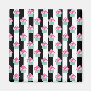 Cooler Trendy Bleck and Wide, Cup Cakes Magnet