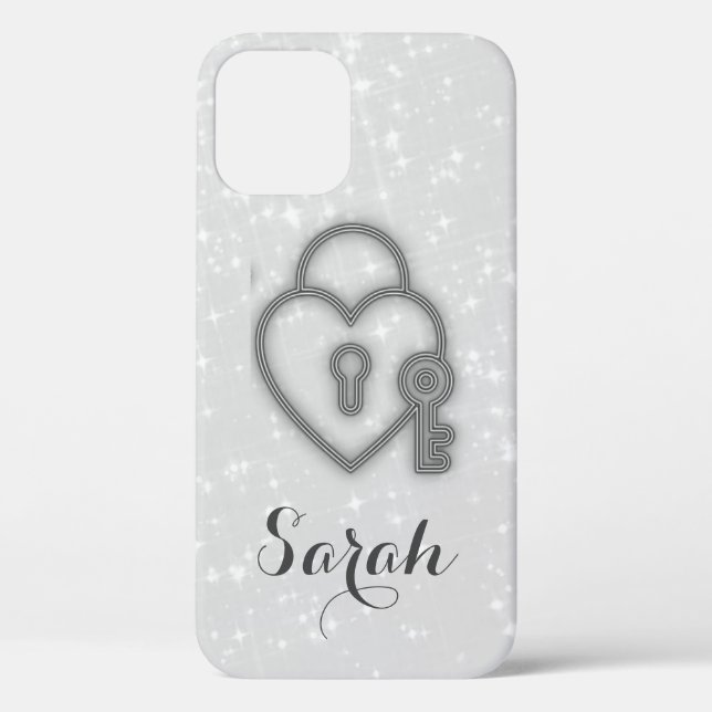 Cooler, trendy Silver Heart Case-Mate iPhone Case (Rückseite)