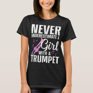 Cooler Trumpet für weibliche Mädchen, die Bandtrom T-Shirt