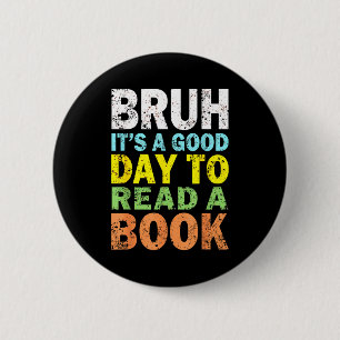 Cooler Typ, der ein Buch liest, Bücherliebhaber, B Button