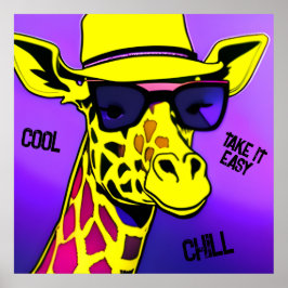 Cooler Typ Giraffe in Sonnenbrille. bearbeitbar Poster