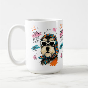 Cooler Typ Hund Sonnenbrille Schal Stylische Kunst Kaffeetasse