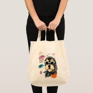 Cooler Typ Hund Sonnenbrille Schal Stylische Kunst Tragetasche