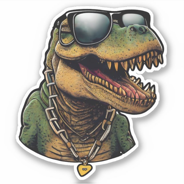 Cooler Typ, Sonnenbrille T-Rex Aufkleber (Vorderseite)