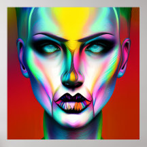 Cooler und cremefarbener Androgynroboter