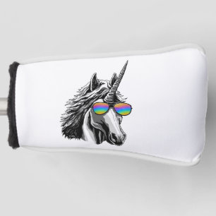 Cooler Unicorn mit Regenbogensonnenbrillen Golf Headcover