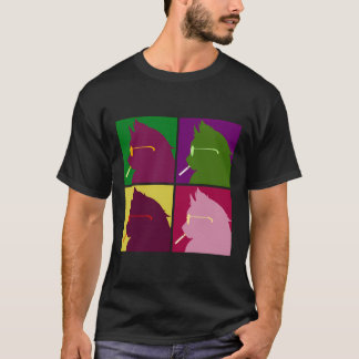 Cooler urbaner Pop Art Retro Stil Glätte Rauchkatz T-Shirt