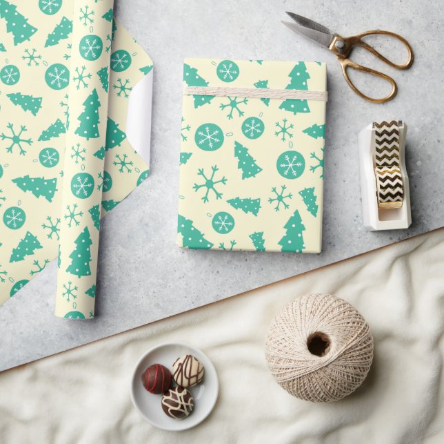 Cooler Urlaub Schneeflocken Weihnachten Geschenkpapier (Kunsthandwerk)
