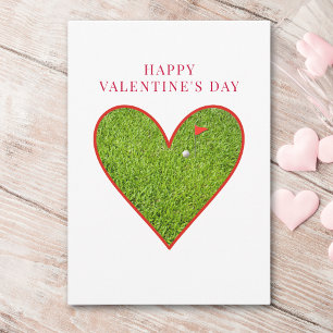Cooler Valentinstag für Golfer - Grüne Herz Liebe Feiertagskarte