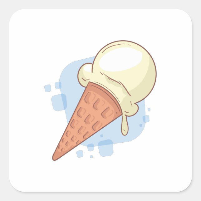 Cooler Vanilla Ice Quadratischer Aufkleber (Vorderseite)
