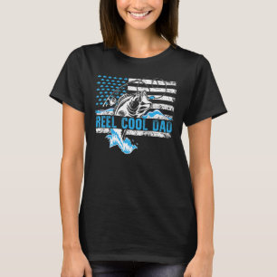 Cooler Vater Angeln Fische Fahne der amerikanische T-Shirt