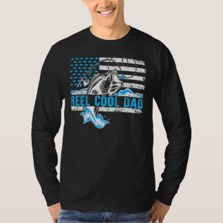 Cooler Vater Angeln Fische Fahne der amerikanische T-Shirt
