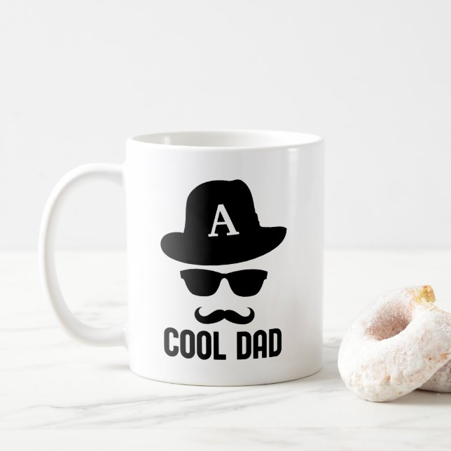Cooler Vater Bester VATER je cooler Papa mit Monog Kaffeetasse (Mit Donut)