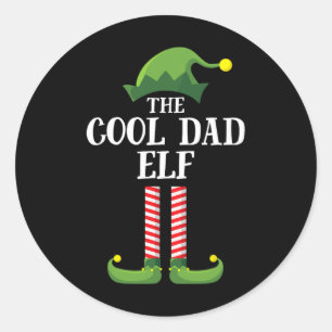 Cooler Vater Elf Matching Familiengruppe Weihnacht Runder Aufkleber