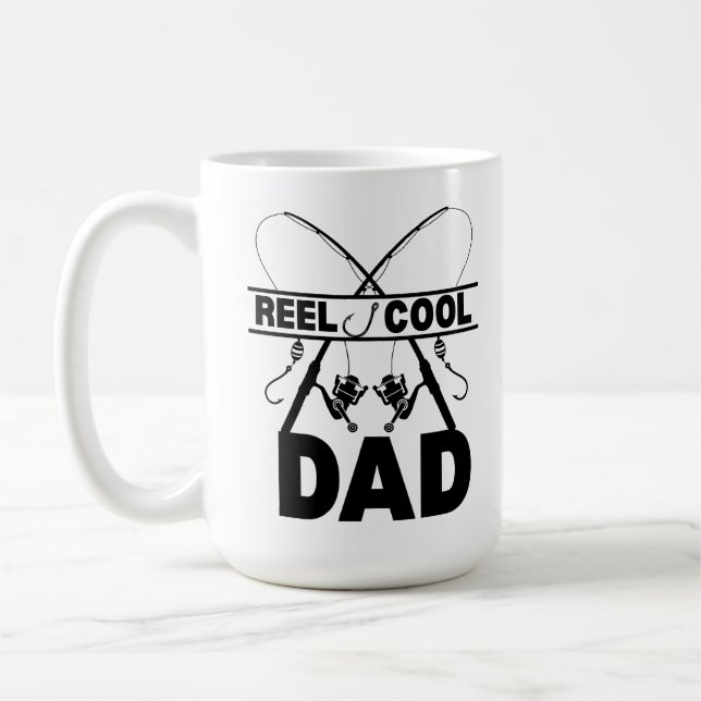 Cooler Vater Fischerei T-Shirt Kaffeetasse (Links)