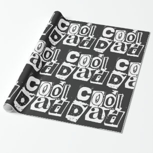 Cooler Vater Funny Black und White Typografy Geschenkpapier