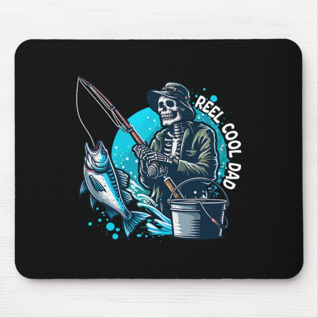 Cooler Vater Funny Skeleton Fishing Vater Vater's Mousepad (Vorne)