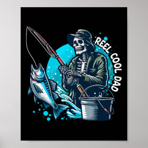 Cooler Vater Funny Skeleton Fishing Vater Vater's Poster
