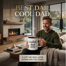 Cooler Vater in Schwarz und Rot je Zwei-Tonen-Kaff Zweifarbige Tasse