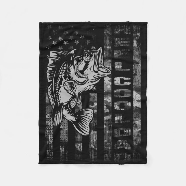 Cooler Vater Reel Camouflage USA Flag Bass Fischen Fleecedecke (Vorderseite)