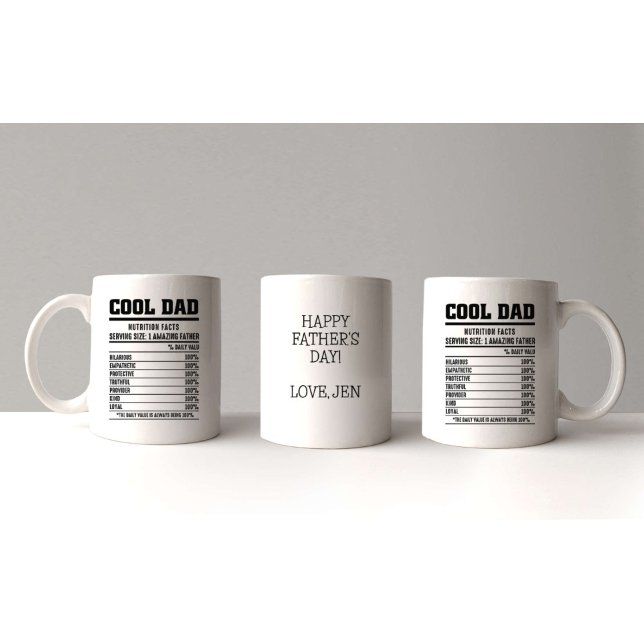 Cooler Vater Schwarz-Weiß-Vatertag Tasse (Von Creator hochgeladen)