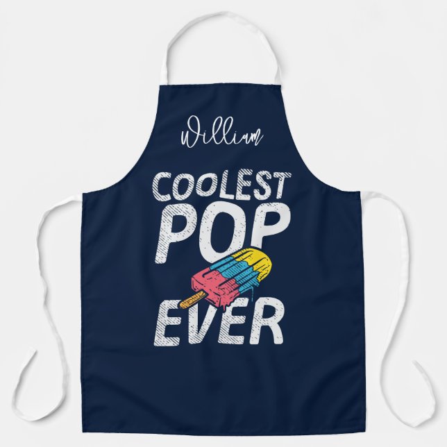 Cooler Vater Summer GRILLEN Grill Pop Personalisie Schürze (Vorderseite)
