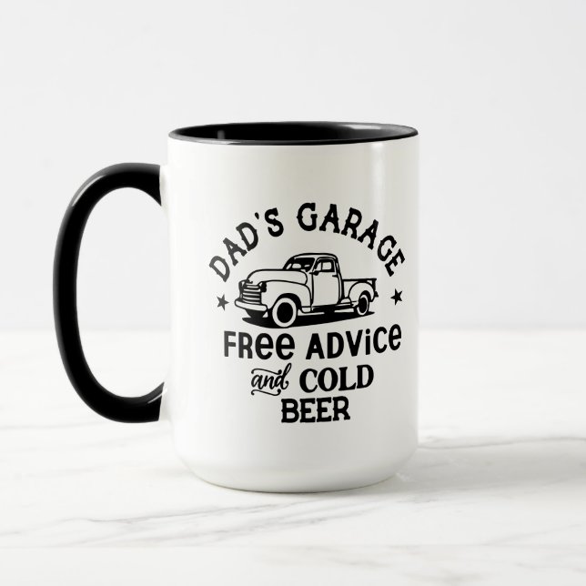 Cooler Vaters Garage-Wortkunst  Tasse (Links)