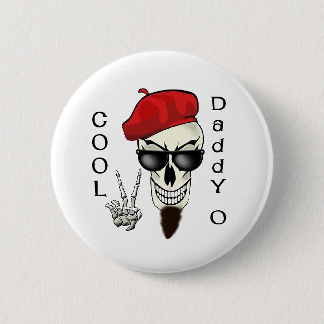 Cooler Vati - Obeatnik-Schädel Button (Vorderseite)