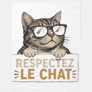 Cooler Vektor-Katze mit Sonnenbrille – Spaß Fleecedecke