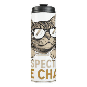 Cooler Vektor-Katze mit Sonnenbrille – Spaß Thermosbecher