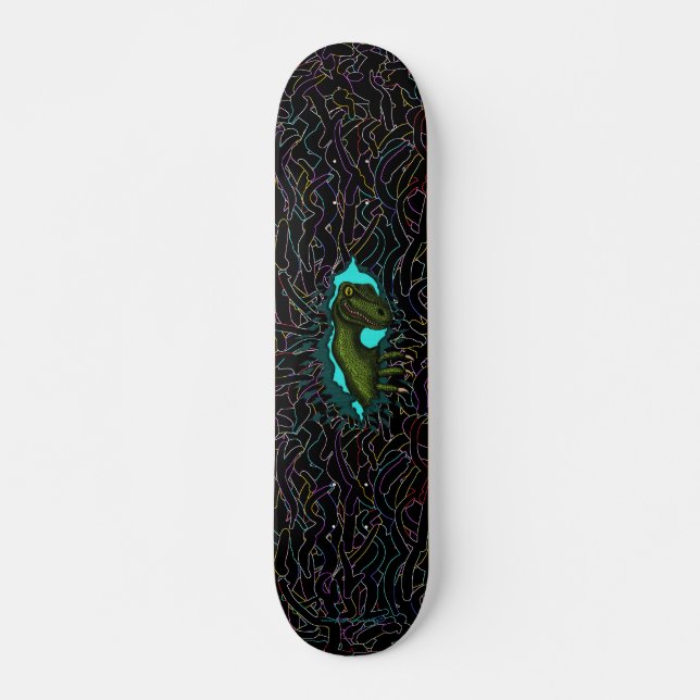 Cooler Velociraptordinosaurier Skateboardentwurf Skateboard (Vorne)
