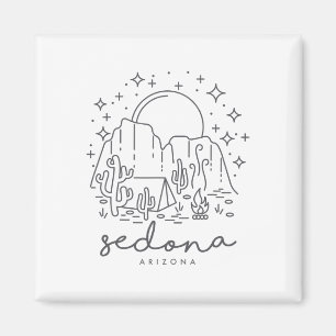 Cooler Vintage Kaktus Sedona Arizona Camping Souve Magnet